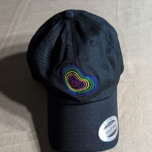 Black Adjustable Hat with Colorful Embroidery
